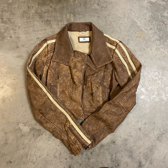 Cristian Lay Jackets & Blazers - Cristian Lay Distressed Leather Jacket